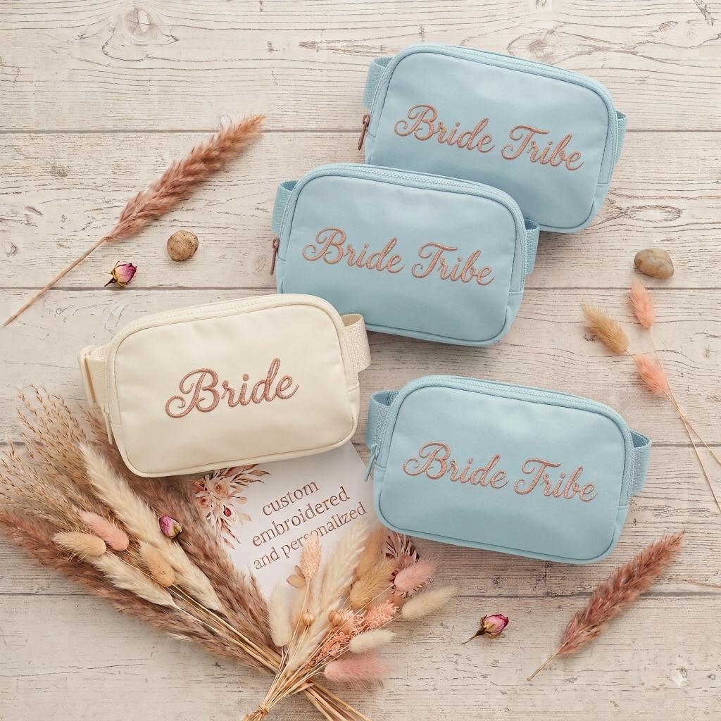 Personalized Bridal Party Belt Bag - adjustable crossbody strap view