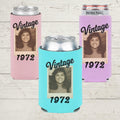 Vintage Polaroid Can Cooler - retro photo graphic print detail