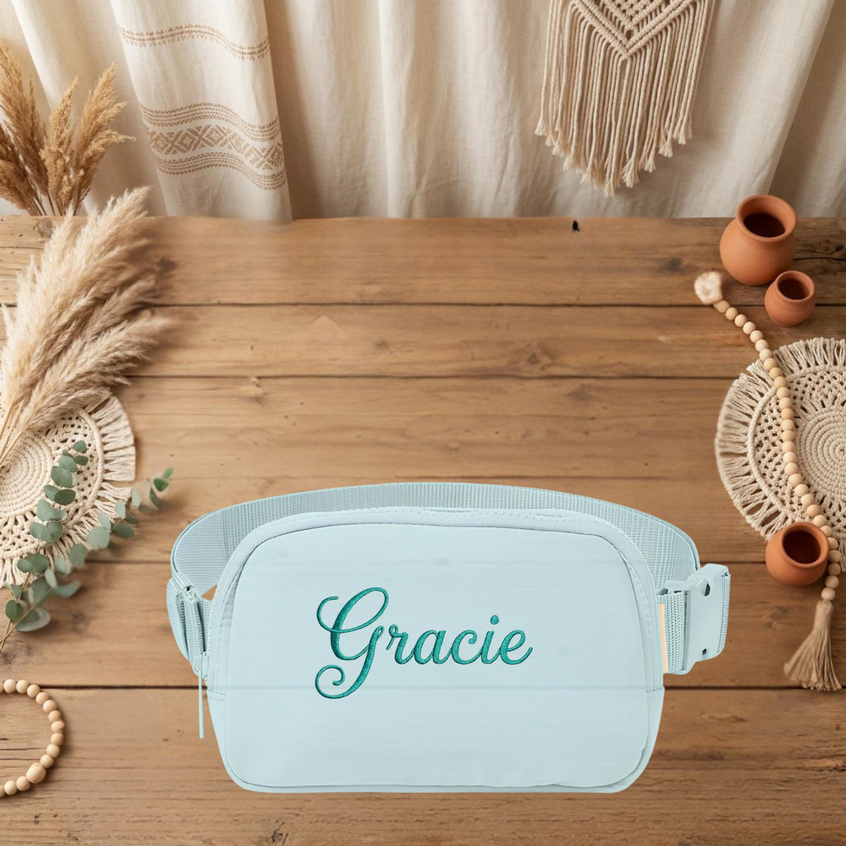 Custom Embroidered Comfort Colors Belt Bag - adjustable strap view