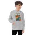 Kids fleece hoodie, Athletic Heather, front view