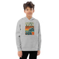 Kids fleece hoodie, Athletic Heather, front view