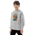 Kids fleece hoodie, Athletic Heather, left front view
