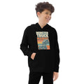 Kids fleece hoodie, Black, front view