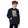 Kids fleece hoodie, Navy Blazer, front view