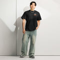 Men's box tee, Black, front view