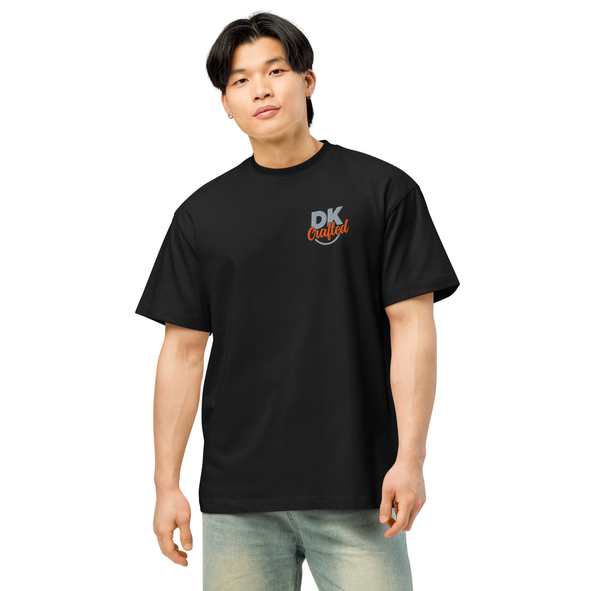Men's box tee, Black, front view