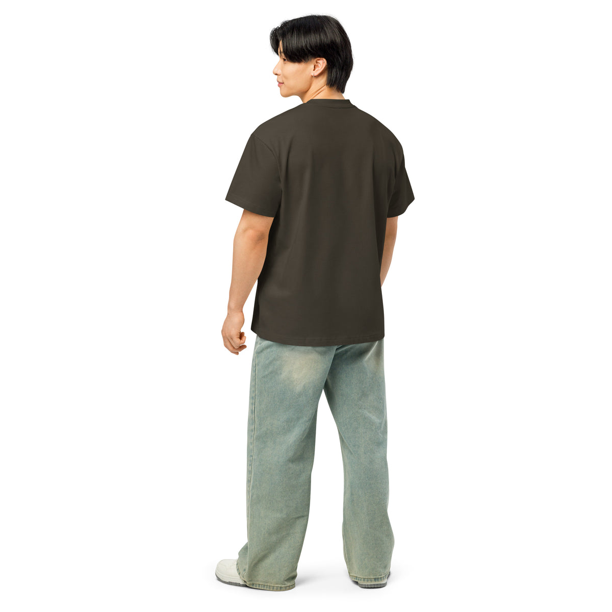 Men's box tee, Vintage Black, back view