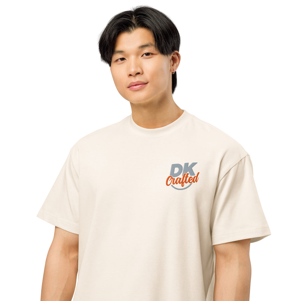 Men's box tee, Vintage White, front view