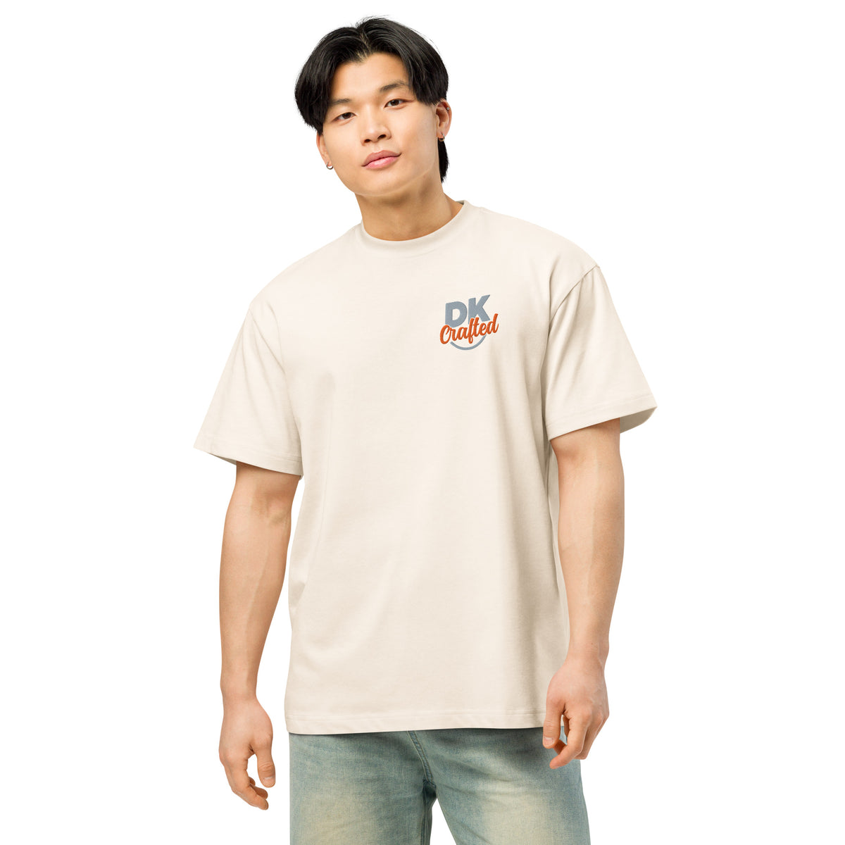Men's box tee, Vintage White, front view