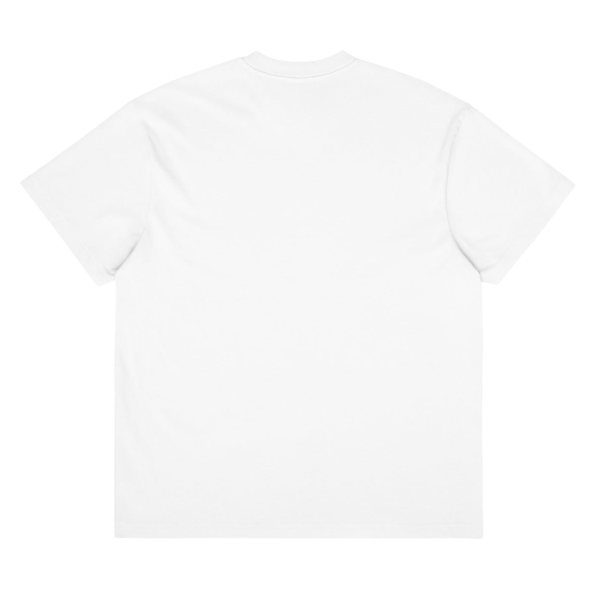 Men's box tee, White, back view
