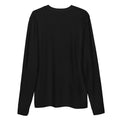 Long sleeve fitted crew, Black, back view