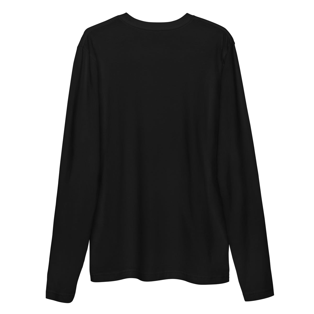 Long sleeve fitted crew, Black, back view
