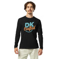 Long sleeve fitted crew, Black, front view