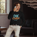 Long sleeve fitted crew, Black, front view