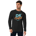 Long sleeve fitted crew, Black, front view