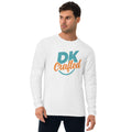 Long sleeve fitted crew, White, front view