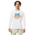 Long sleeve fitted crew, White, front view