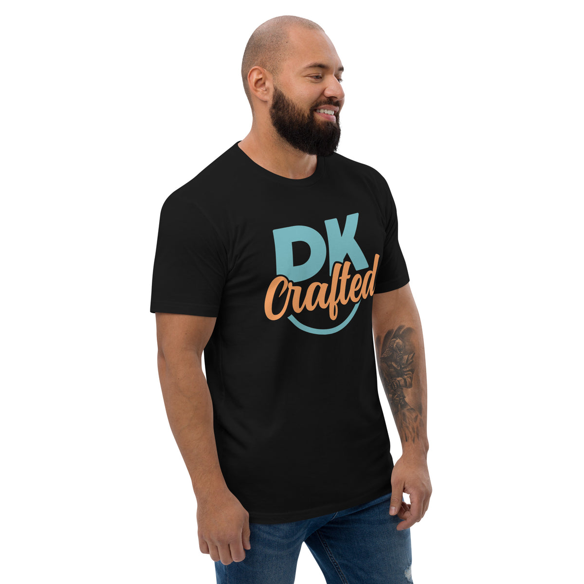 Premium Short Sleeve T-shirt, Black, right front view