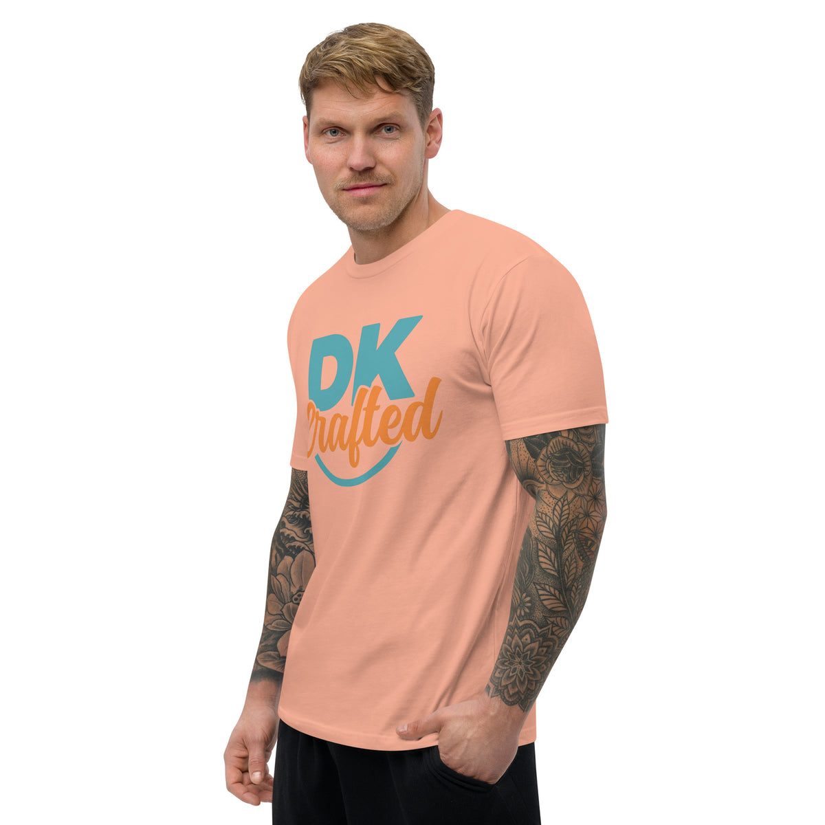 Premium Short Sleeve T-shirt, Desert Pink, left front view