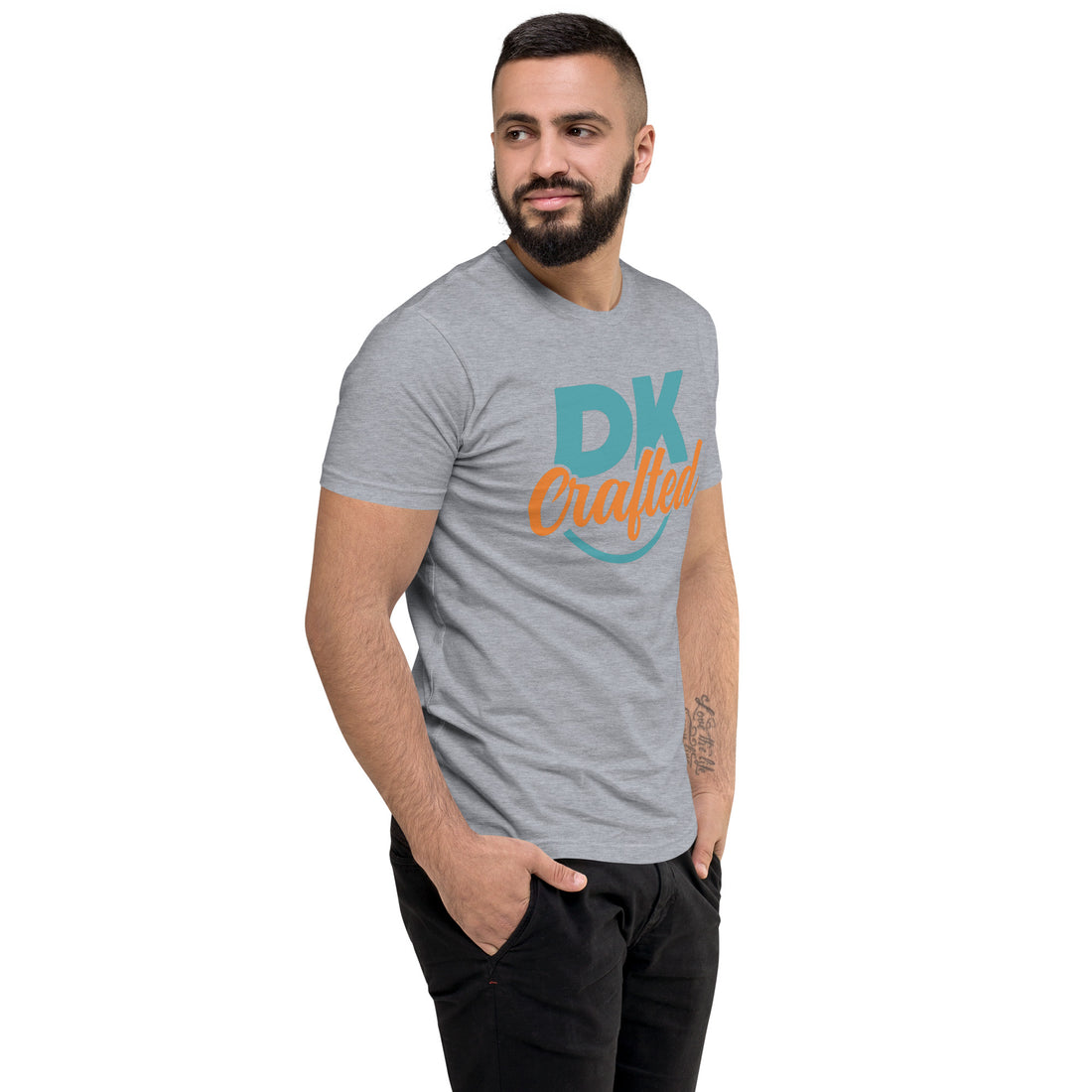 Premium Short Sleeve T-shirt, Heather Grey, right front view