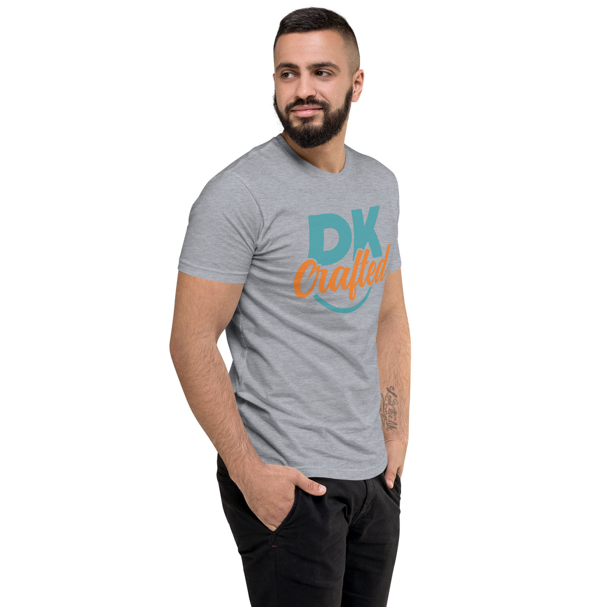 Premium Short Sleeve T-shirt, Heather Grey, right front view