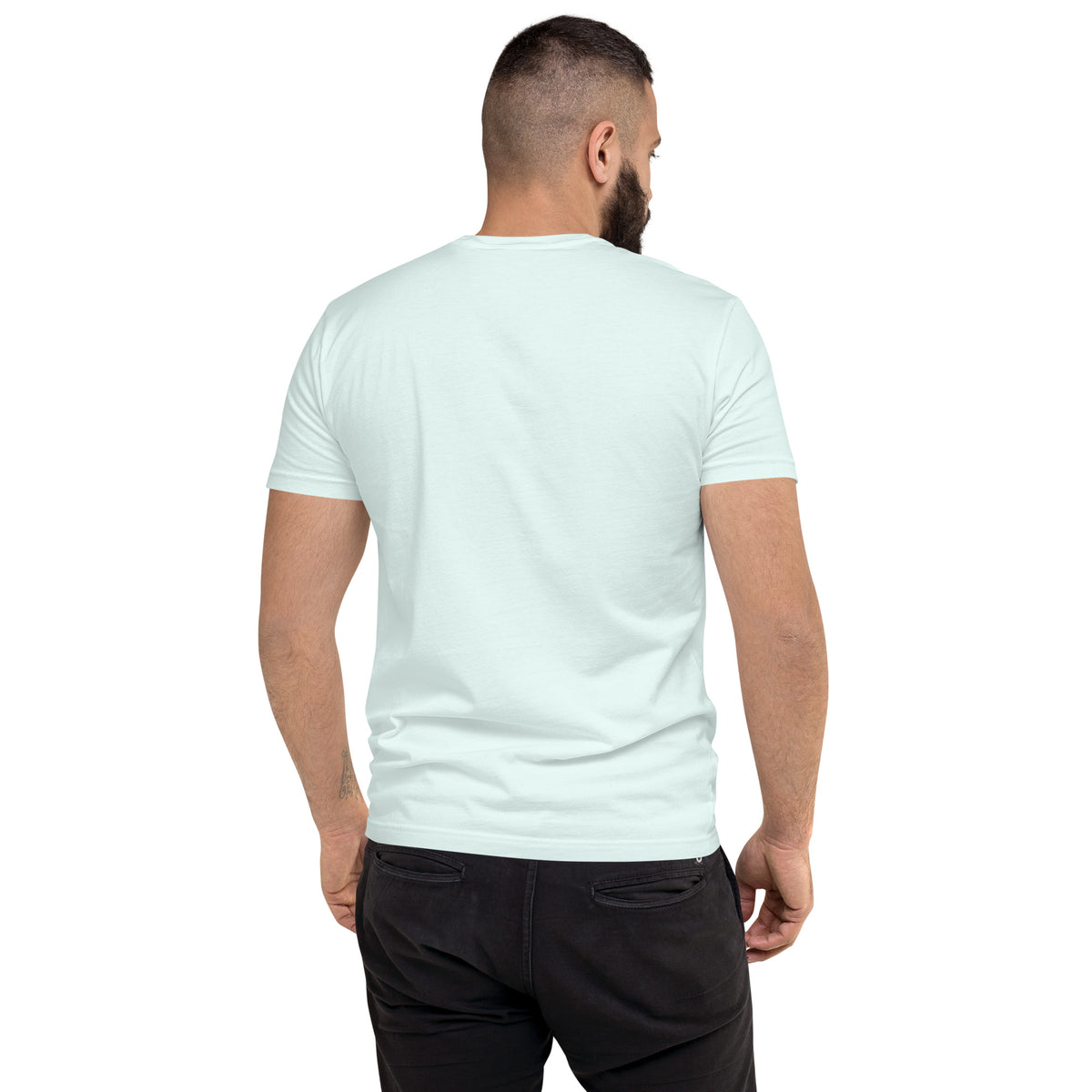 Premium Short Sleeve T-shirt, Light Blue, back view