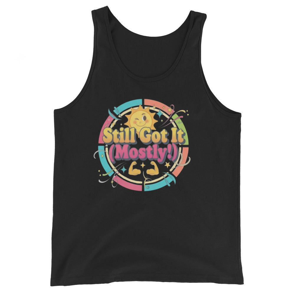 Men's tank top, Black, front view