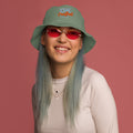 Organic bucket hat, Dill, front view
