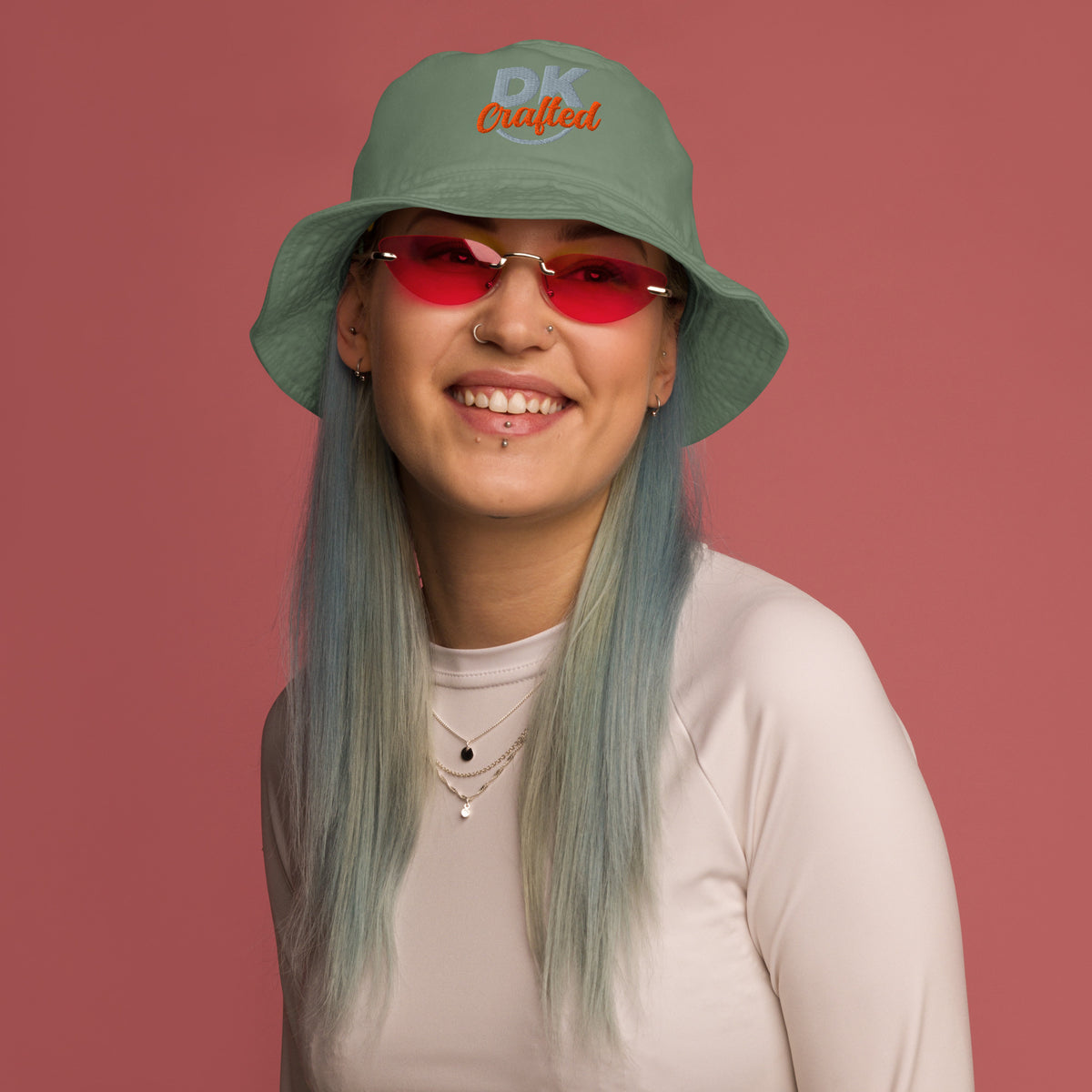 Organic bucket hat, Dill, front view