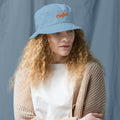Organic bucket hat, Slate Blue, front view