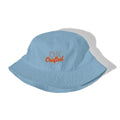 Organic bucket hat, Slate Blue, front view