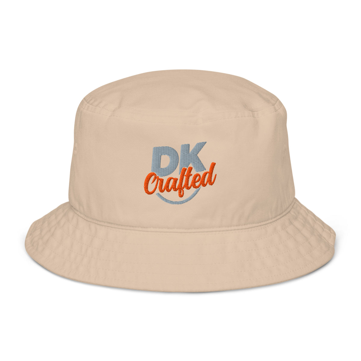 Organic bucket hat, Stone, front view