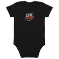 Organic cotton baby bodysuit, Black, front view