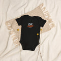 Organic cotton baby bodysuit, Black, front view