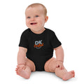 Organic cotton baby bodysuit, Black, front view