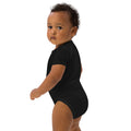 Organic cotton baby bodysuit, Black, left back view