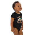Organic cotton baby bodysuit, Black, right front view