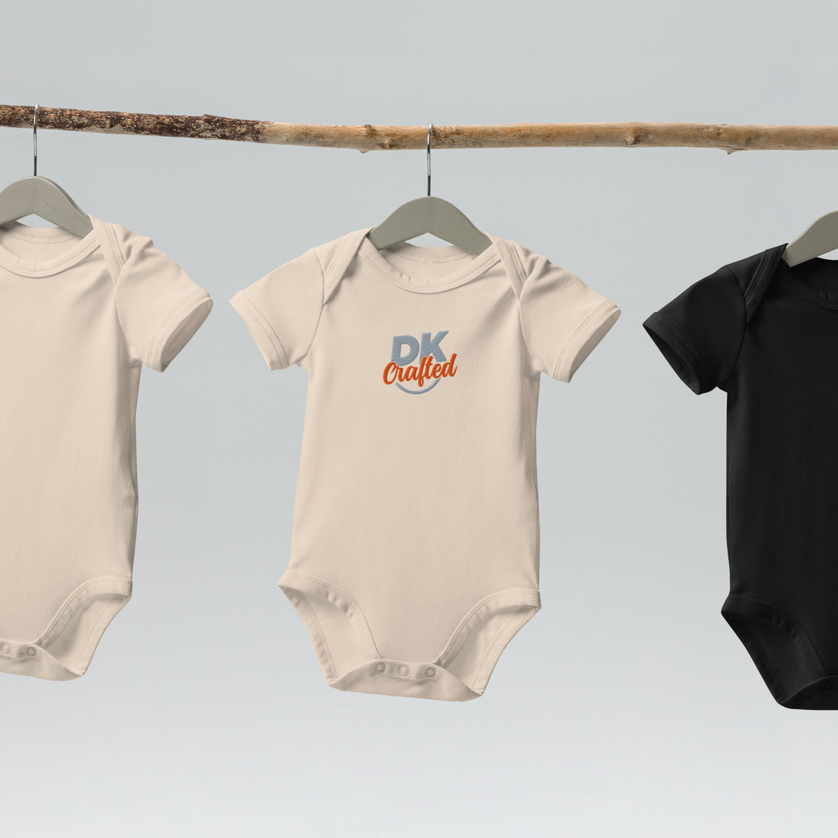 Organic cotton baby bodysuit, Organic Natural, front view