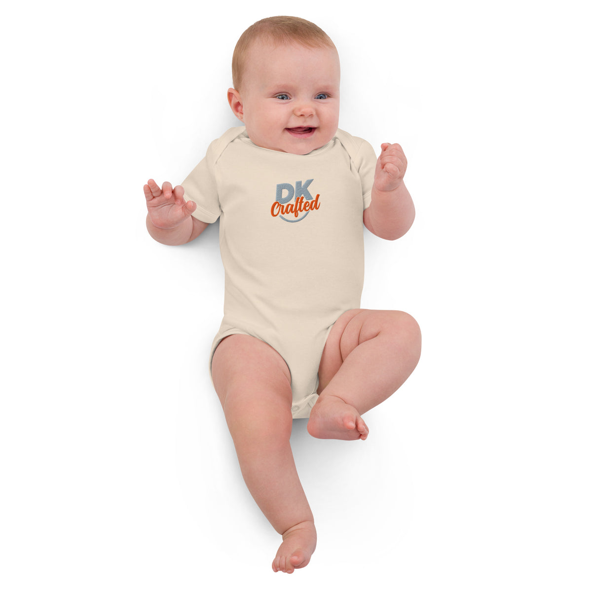 Organic cotton baby bodysuit, Organic Natural, front view