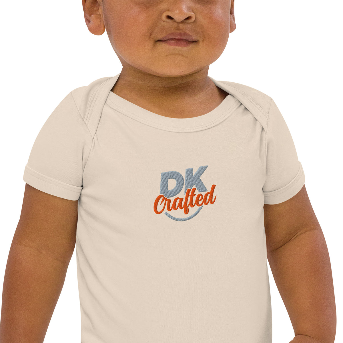 Organic cotton baby bodysuit, Organic Natural, fabric detail view