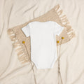 Organic cotton baby bodysuit, White, back view