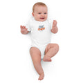 Organic cotton baby bodysuit, White, front view