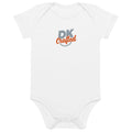Organic cotton baby bodysuit, White, front view