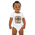Organic cotton baby bodysuit, White, front view