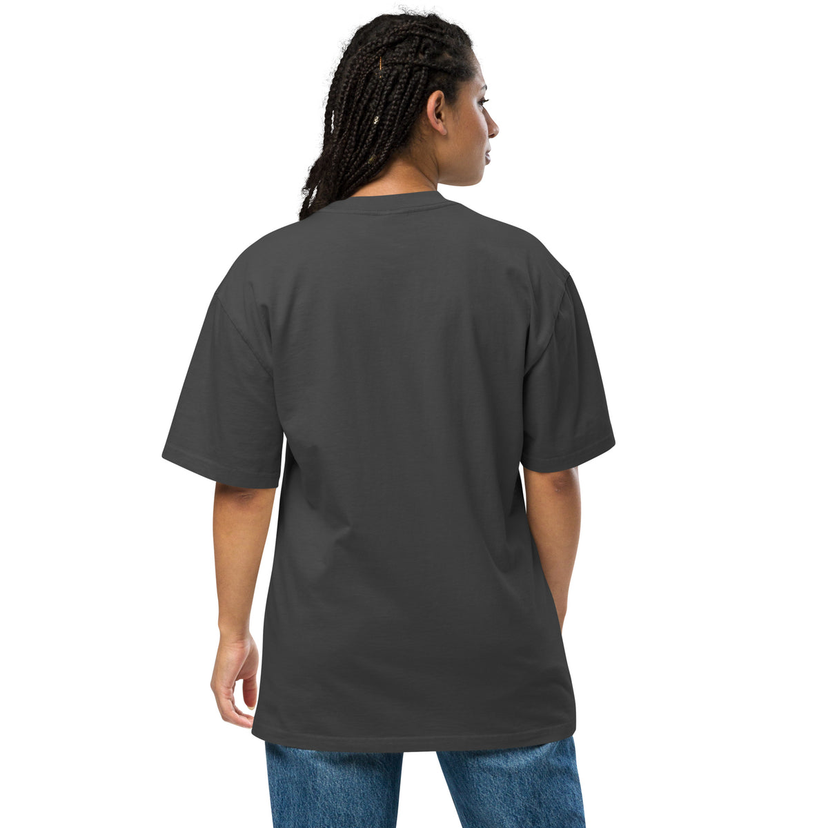 Oversized faded t-shirt, Faded Black, back view