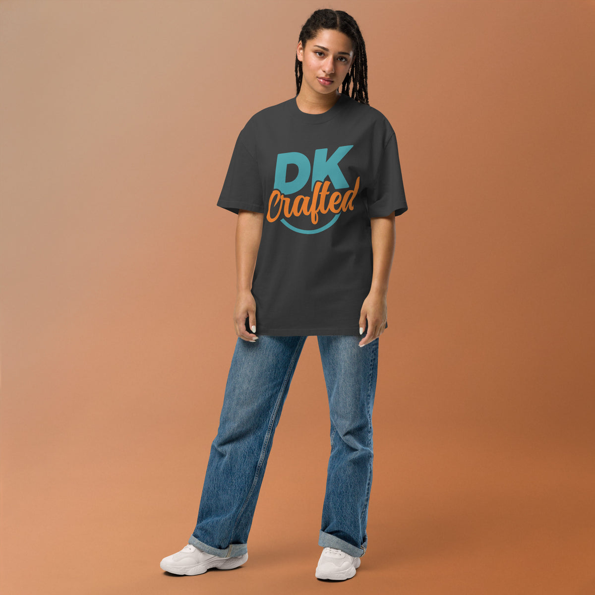 Oversized faded t-shirt, Faded Black, front view