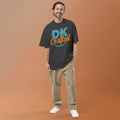 Relaxed Fit Faded Oversized T-shirt, Faded Black, front view