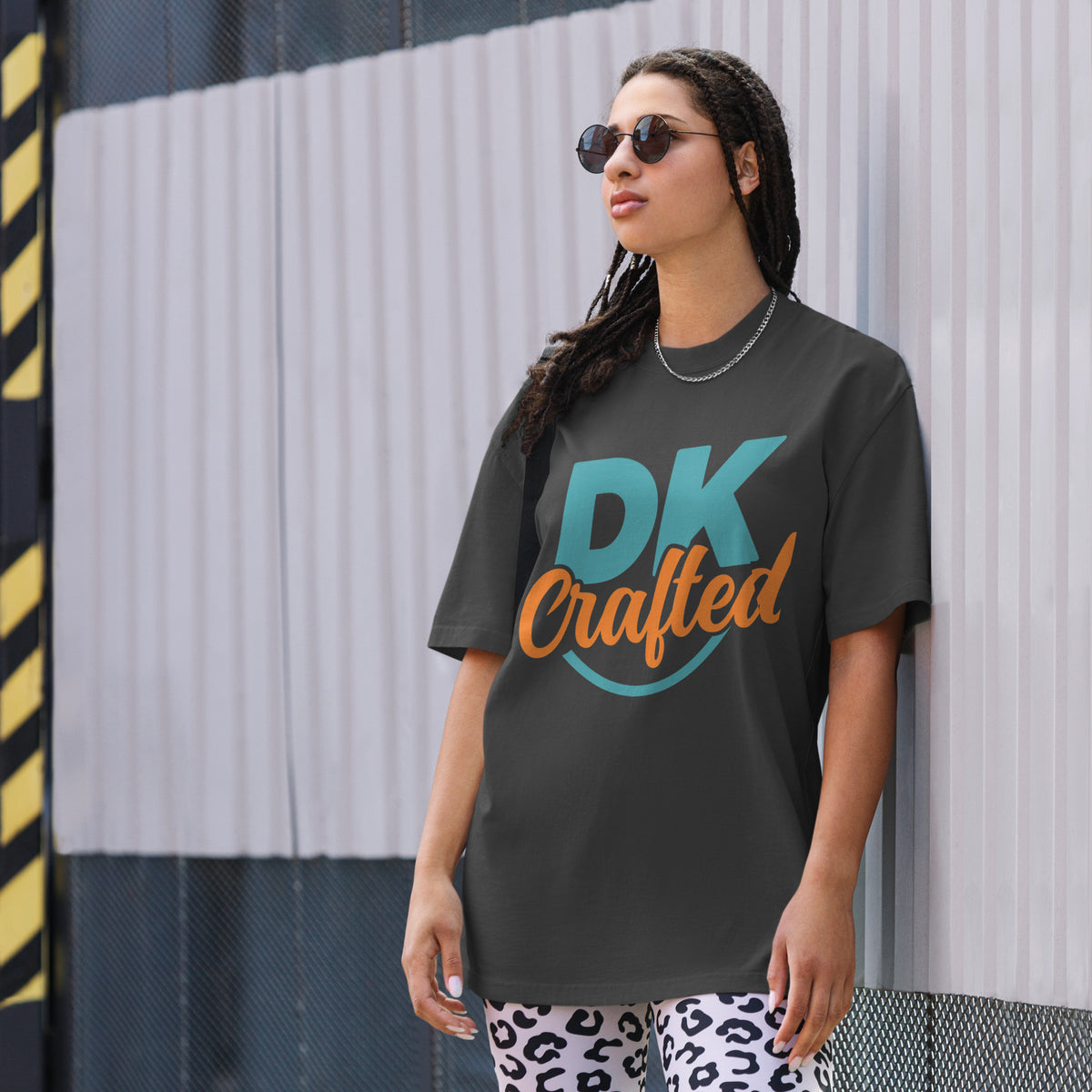 Oversized faded t-shirt, Faded Black, front view