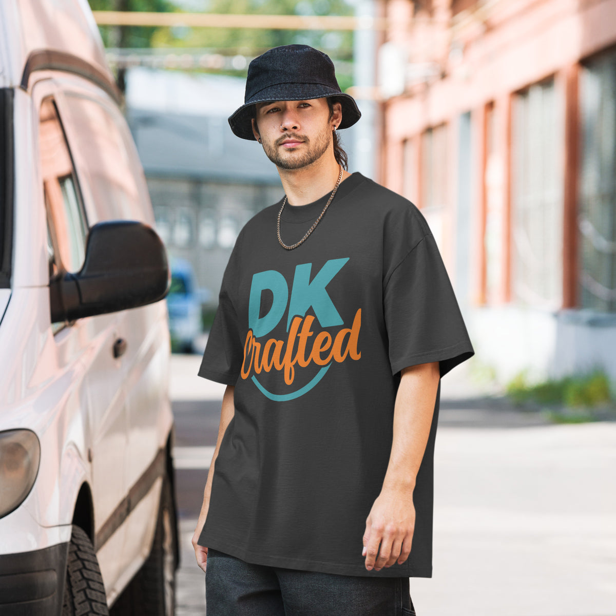 Oversized faded t-shirt, Faded Black, front view