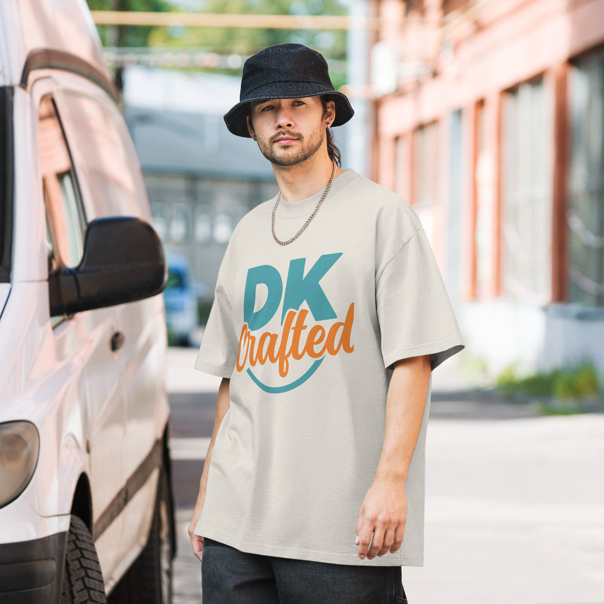 Oversized faded t-shirt, Faded Bone, front view